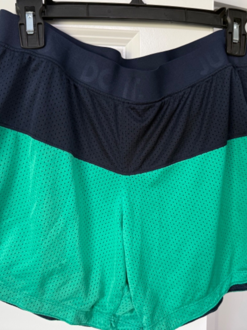 Nike Dri-FIT Women's XL Running Shorts Teal Navy Mesh Lined Athletic Workout Act